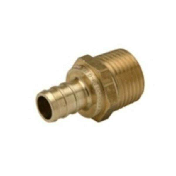 Zurn Pex Zurn Pipe Adapter, 3/4 x 1/2 in, Barb x MNPT, Brass QQMC43GX